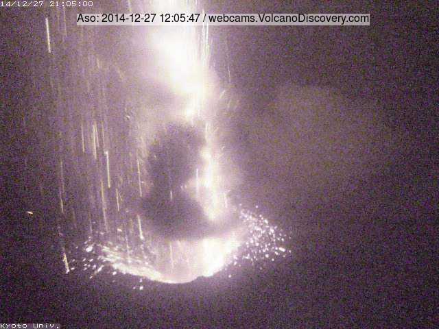 Strombolian explosion at Aso volcano this morning
