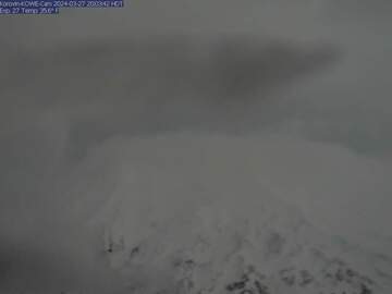 Weak ash emissions from Atka volcano last night detected in the Korovin webcam (image: AVO)