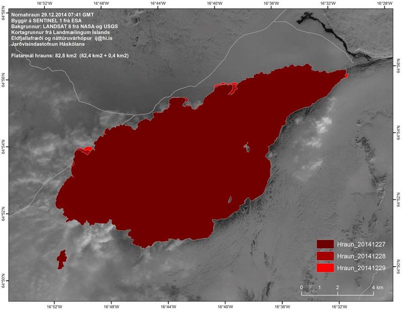 Map of the Nornahraun lava field as of 29 Dec 2014 (Univ. Iceland)