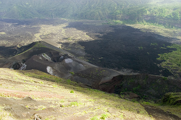 Vew from the top of Batur onto its 1984 lava flow