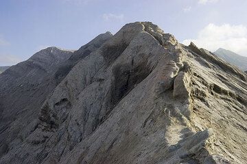 The narrow edge of Bromo's crater