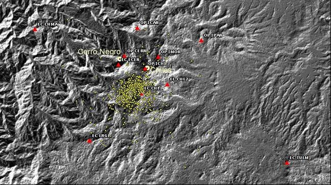 Location of last week's earthquakes (IGPEN)