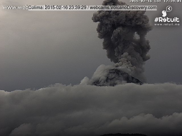 Explosion at Colima yesterday evening
