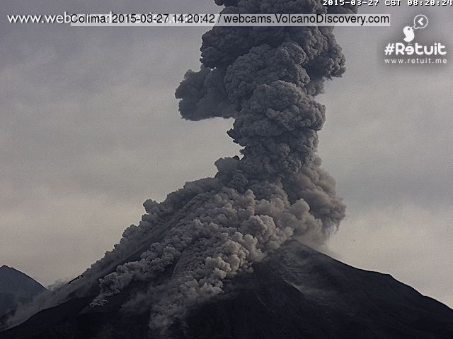 Pyroclastic flow from Colima this morning