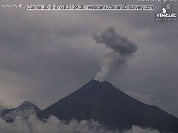 Eruption at Colima volcano yesterday evening