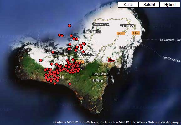 Map of the quakes during the 24-25 earthquake swarm so far (AVCAN)