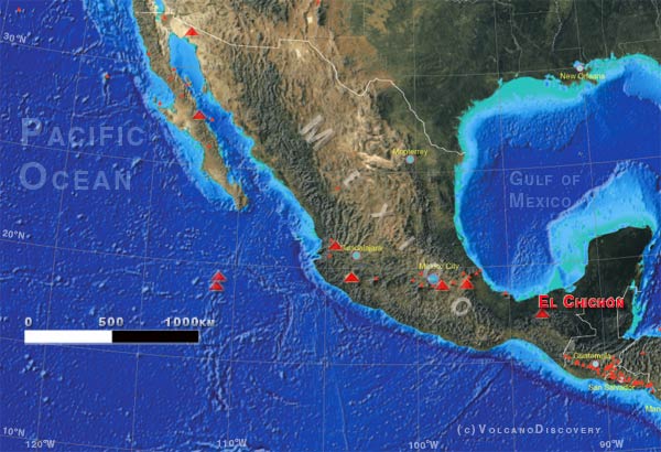 Location of El Chichón volcano