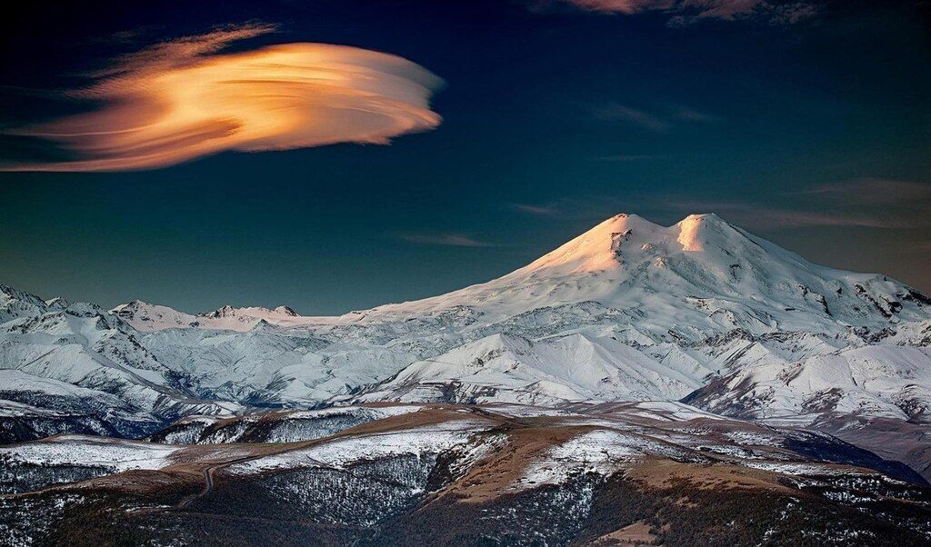 Mt Elbrus volcano with its two summits (image: Alexej Sedov)