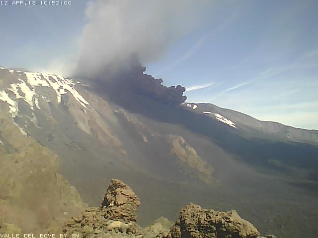 Radiostudio7 webcam image from Schiena dell'Asino showing a pyrocalstic flow