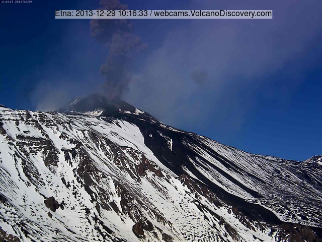 Ash explosion from Etna's NSEC this morning (Etna Trekking webcam)