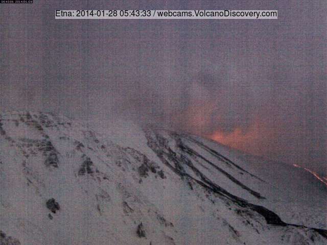 Lava flows at Etna this morning