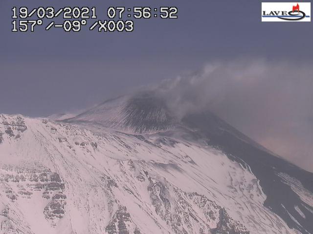Etna's New SE crater this morning (image: LAVE webcam)