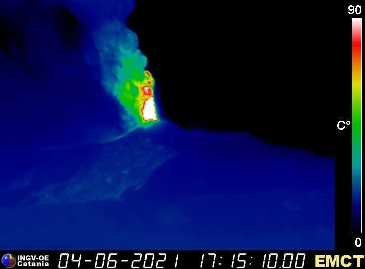Lava fountain during last night's paroxysm at Etna (image: INGVvulcani / facebook)