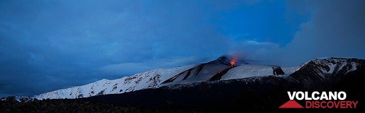 Panoramic view of the Bove Valley at dawn (Photo: Emanuela / VolcanoDiscovery Italia)