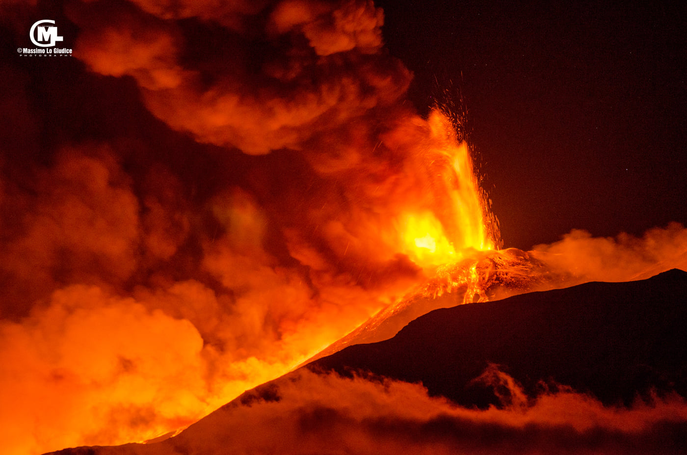 Lava fountains from Etna last night (image: Massimo Lo Giudice / facebook)