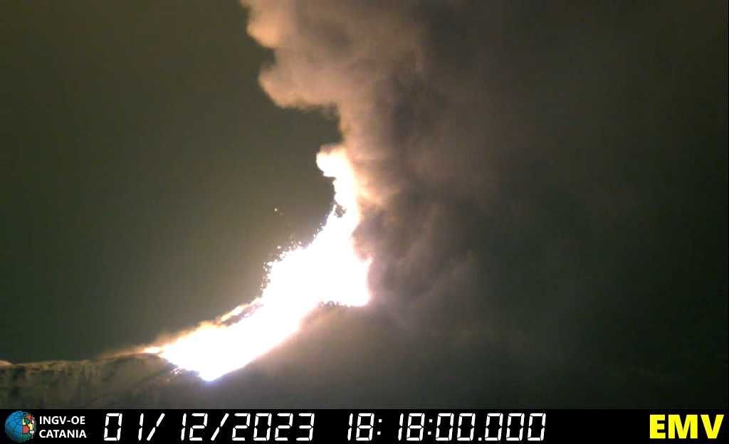 Strong eruptive episode at Etna today (image: INGV)
