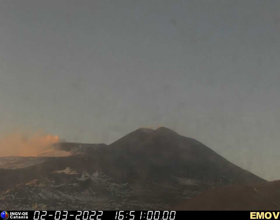 Etna volcano this afternoon, calm for how long? (image: INGV webcam)
