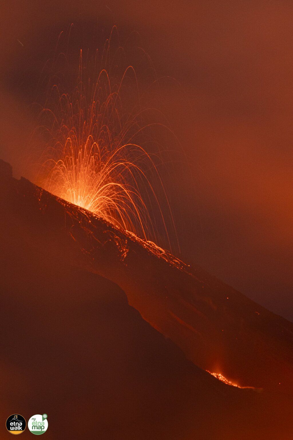 Strombolian activity from the SE crater (image: Etna Walk)