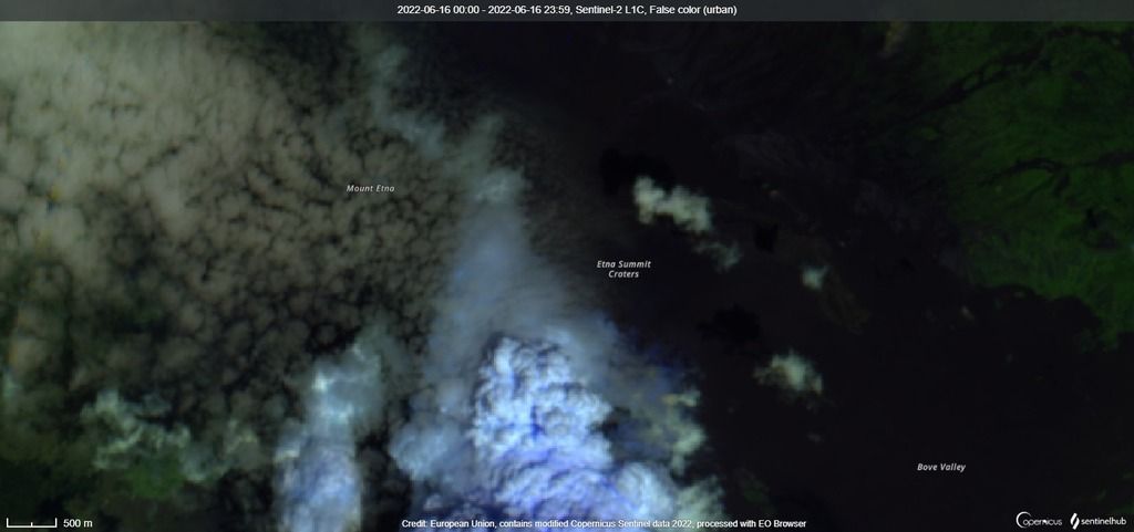 No thermal anomalies detected in the satellite image from 16 June (image: Sentinel 2)