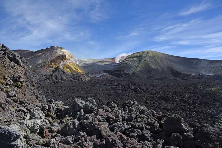 VIew of Etna's Bocca Nuova (foreground) and Voragine behind