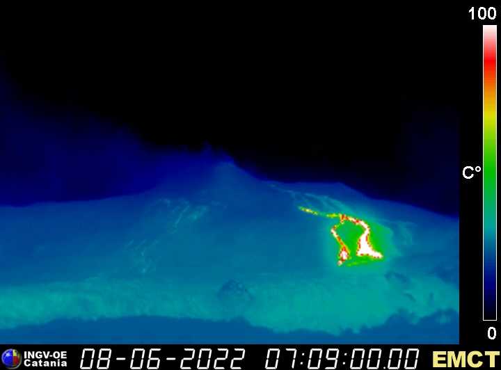 Thermal image of small lava flow from yesterday (image: INGV)