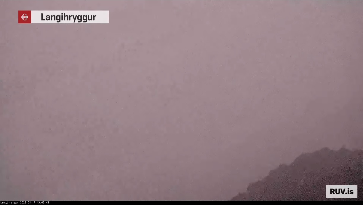 Very bad conditions as seen from Langihryggur webcam today (image: RÚV)