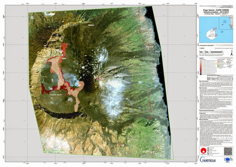 Map of the lava flow field 28 Dec 2014. (Copernicus / European Union)