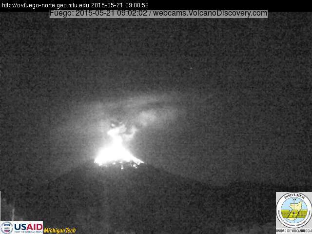 Strong explosion at Fuego volcano yesterday
