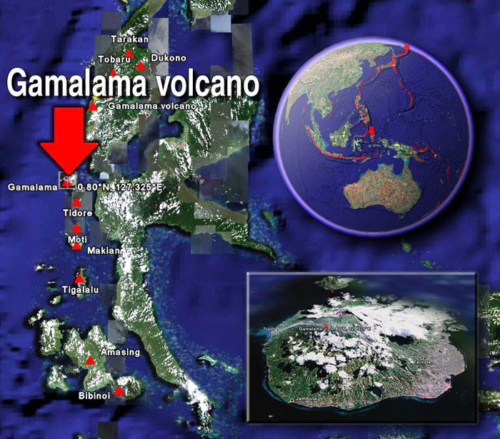 Satellite image of Gamalama volcano by (c) Google Earth View
