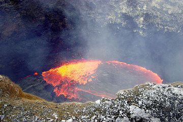 Lava lake in the active crater