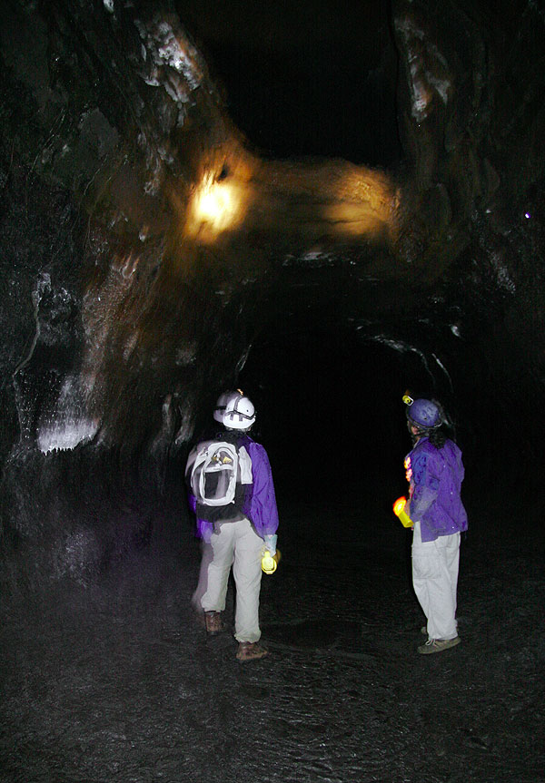 Inside the double-roofed lava cave