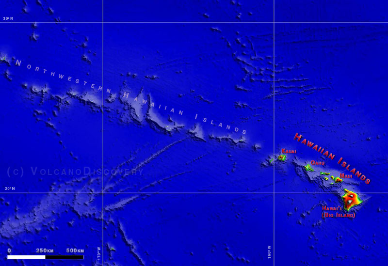 Carte des îles Hawaiiennes