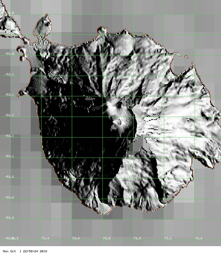 No thermal signals from Heard volcano during the past 7 days (image: MODIS / Univ. Hawaii)