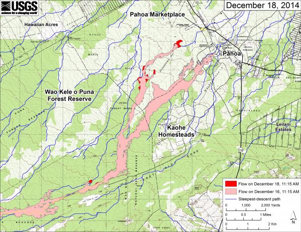 Updated map of the lava flow (HVO)