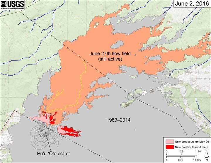 Current map of the lava flow field (USGS)