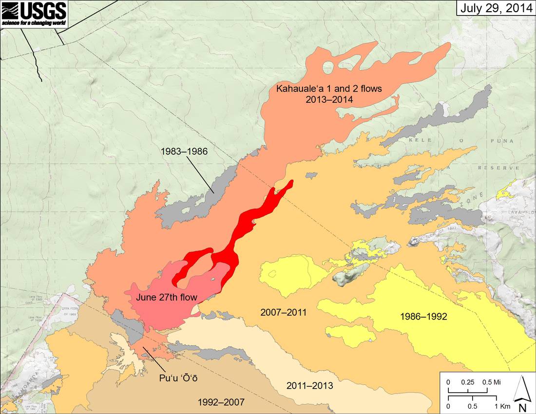 Volcanic activity worldwide 5 Aug 2014: Kilauea