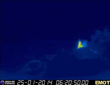 Thermal image of strombolian activity at the New SE crater (INGV-OE Catania)