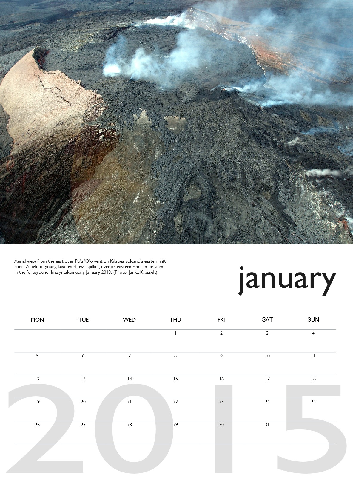 Volcano Calendar 2015 VolcanoDiscovery