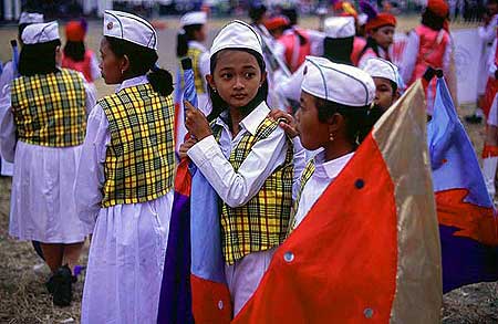 Schulkinder am Unabhängigkeitstag (17. August)