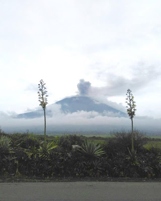 Ash plume from Kerinci volcano yesterday (image: The Lonely Ranger @edelweisbasah / twitter)