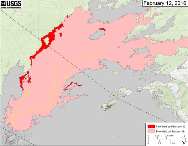Lava flow field as of 12 Feb 2016 (HVO / USGS)