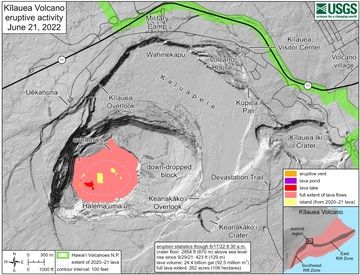 The reference Kilauea map depicts the ongoing effusive eruption (image: HVO)