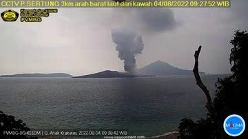 Ash eruption at Krakatau volcano today (image: PVMBG)