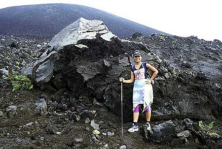 Giant volcanic bomb from Krakatau volcano