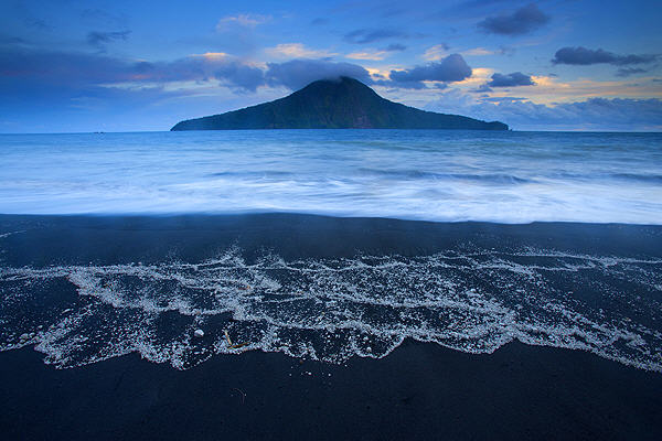 View towards Rakata island from Krakatau volcano