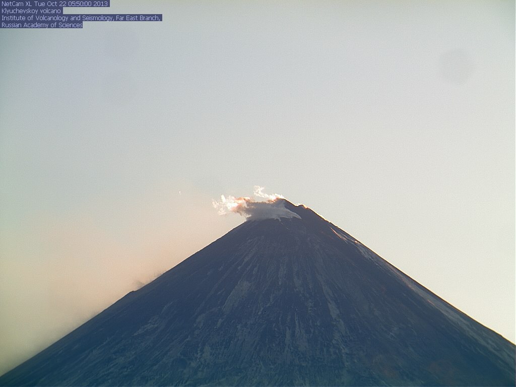 Klyuchevskoy volcano this morning (KVERT webcam)