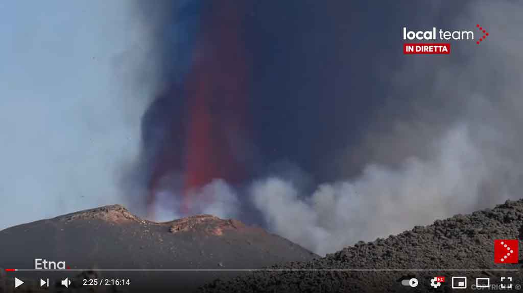Lava fountains this morning recorded by LocalTeam's live stream