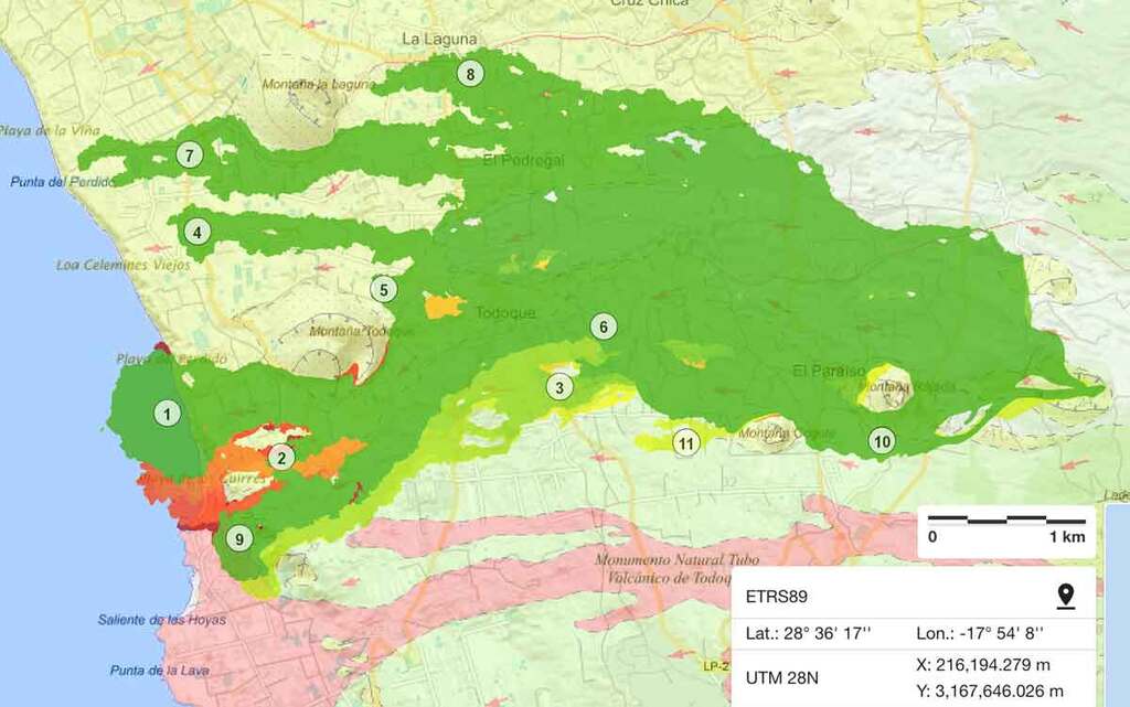 Latest map of the lava flows (image: info.igme.es)