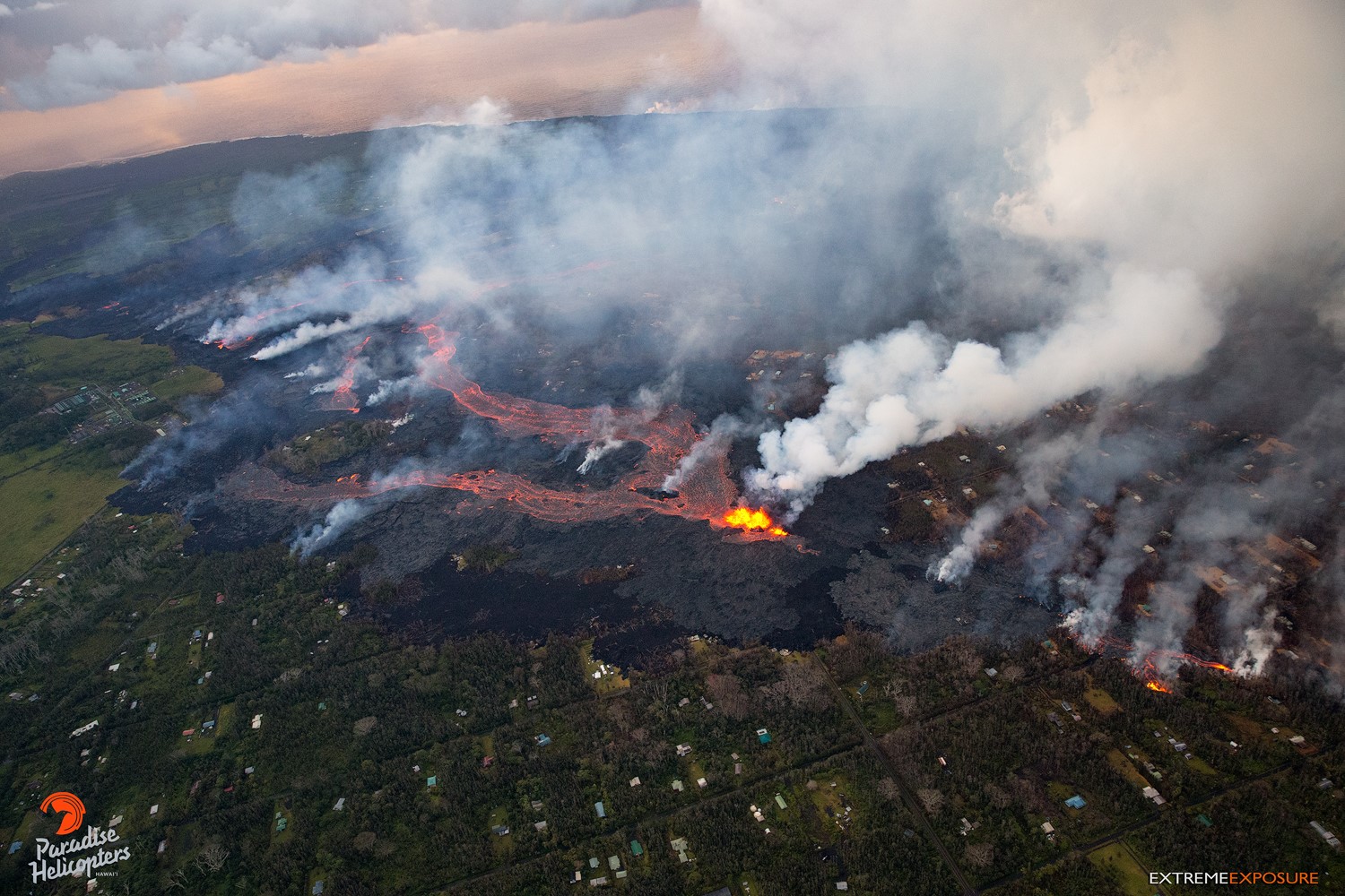  Kilauea  volcano update New fissures large lava flows 