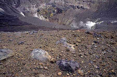 The crater of Lokon volcano